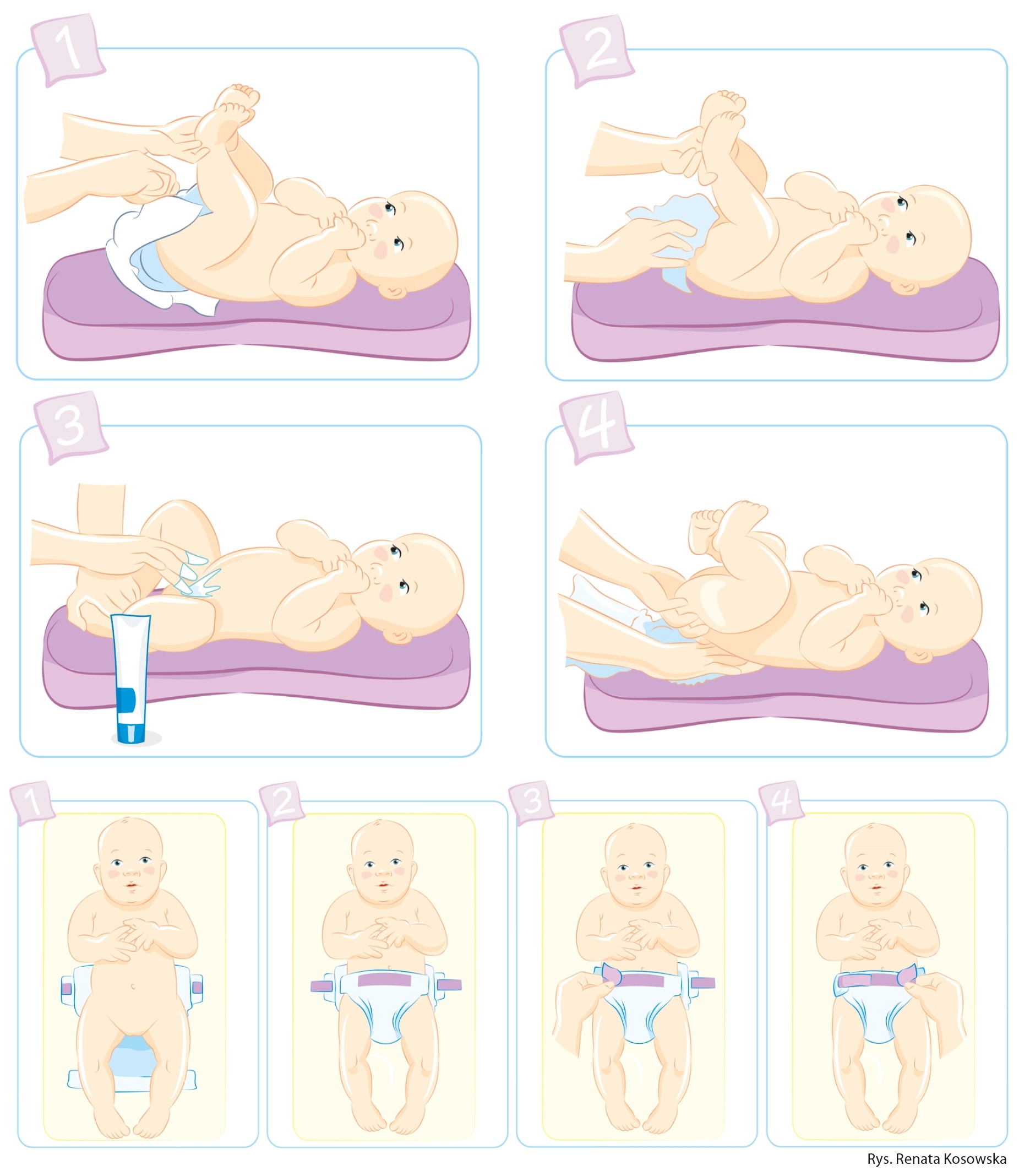 instruktaz zakładanie pieluchy noworodkowi
