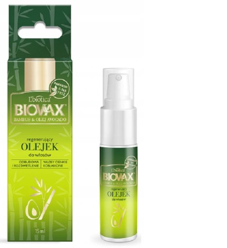 biovax olejek do włosów intensywnie regenerujący bambus olej avocado