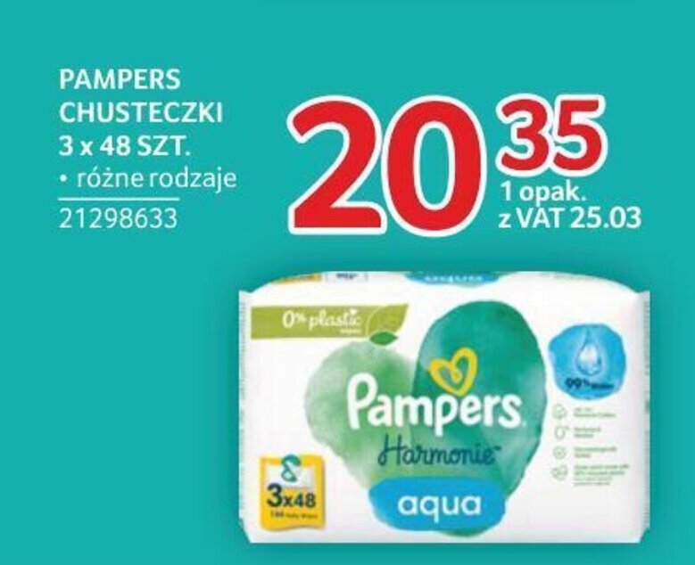 chusteczki nawilżajace pampers 6 szt selgros