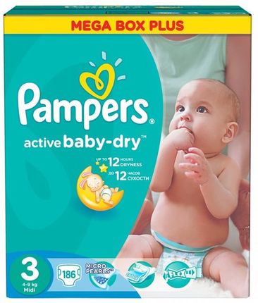 pampers active baby-dry pieluszki 3 midi 108 sztuk