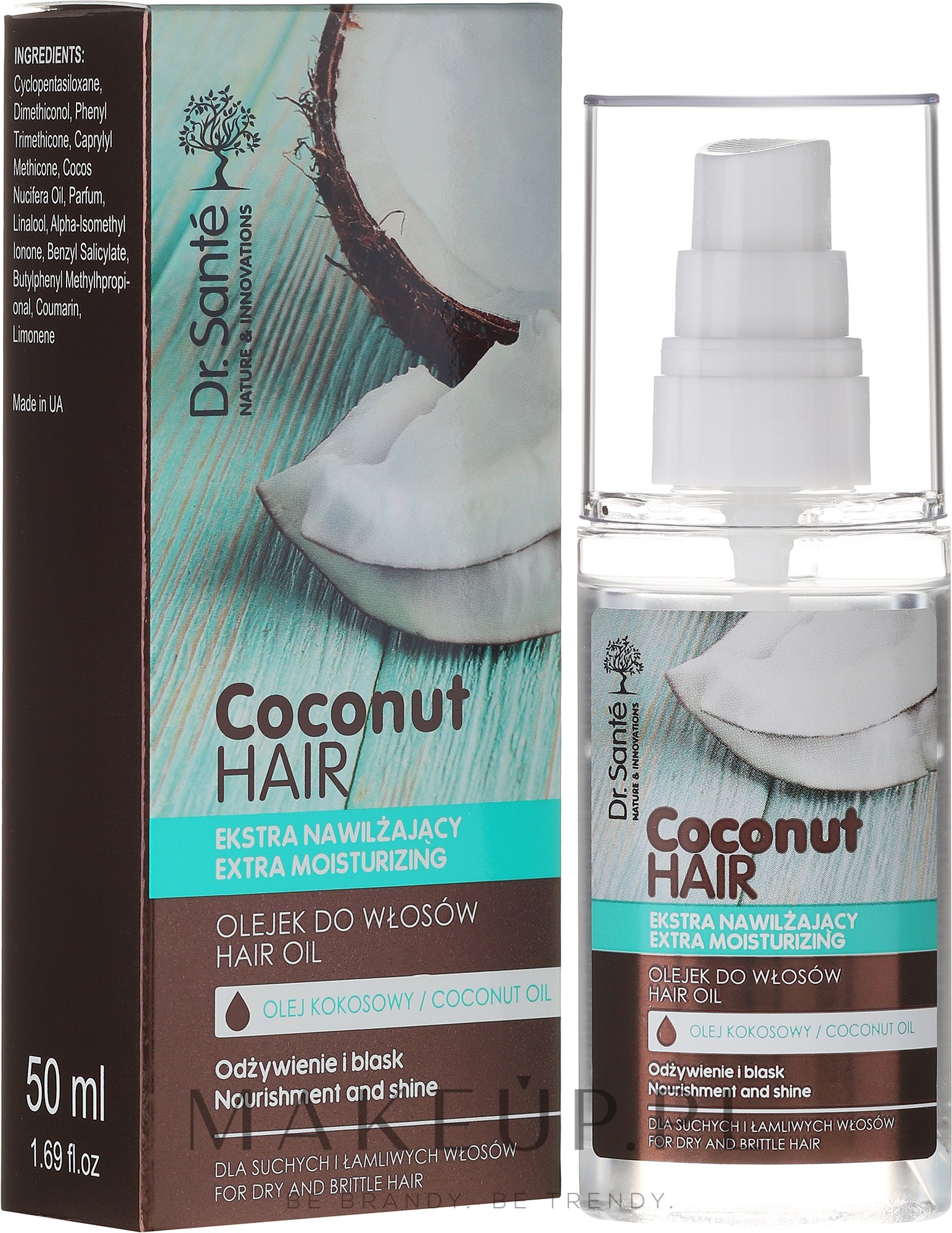 dr sante coconut hair extra nawilżający olejek do włosów wizaz