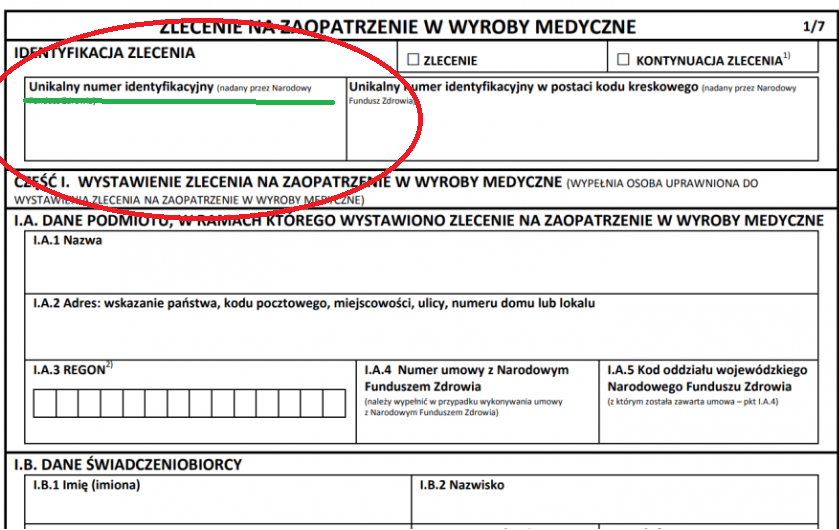 zlecenie na zaopatrzenie w pieluchomajtki