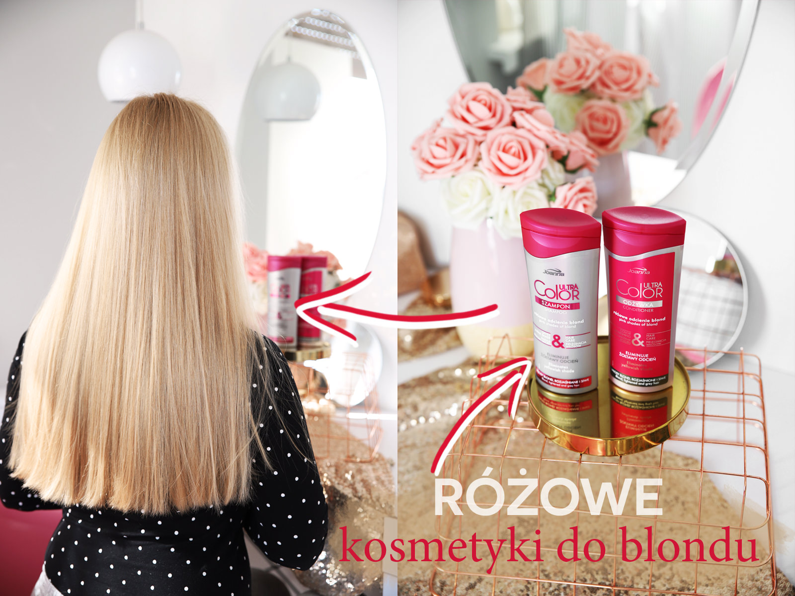 fioletowy szampon z różowym