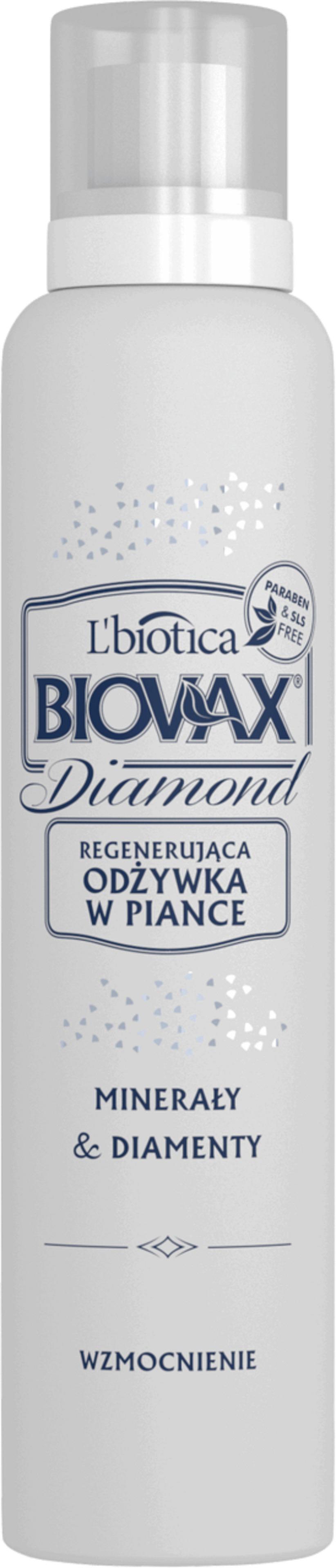 lbiotica biovax diamond regenerująca odżywka w piance do włosów
