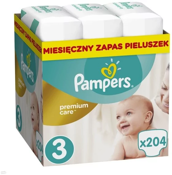 pampers premium care pieluchy 3 204szt zapas