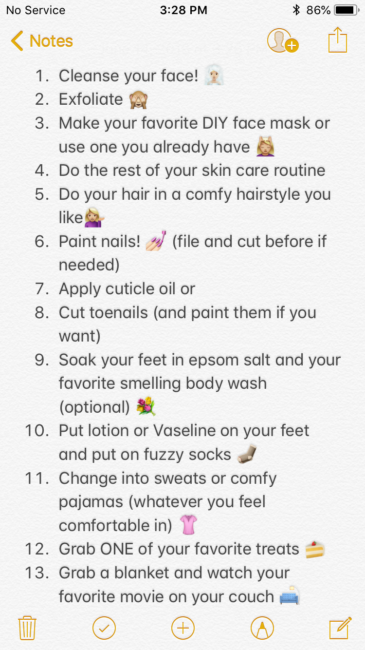 pamper routine