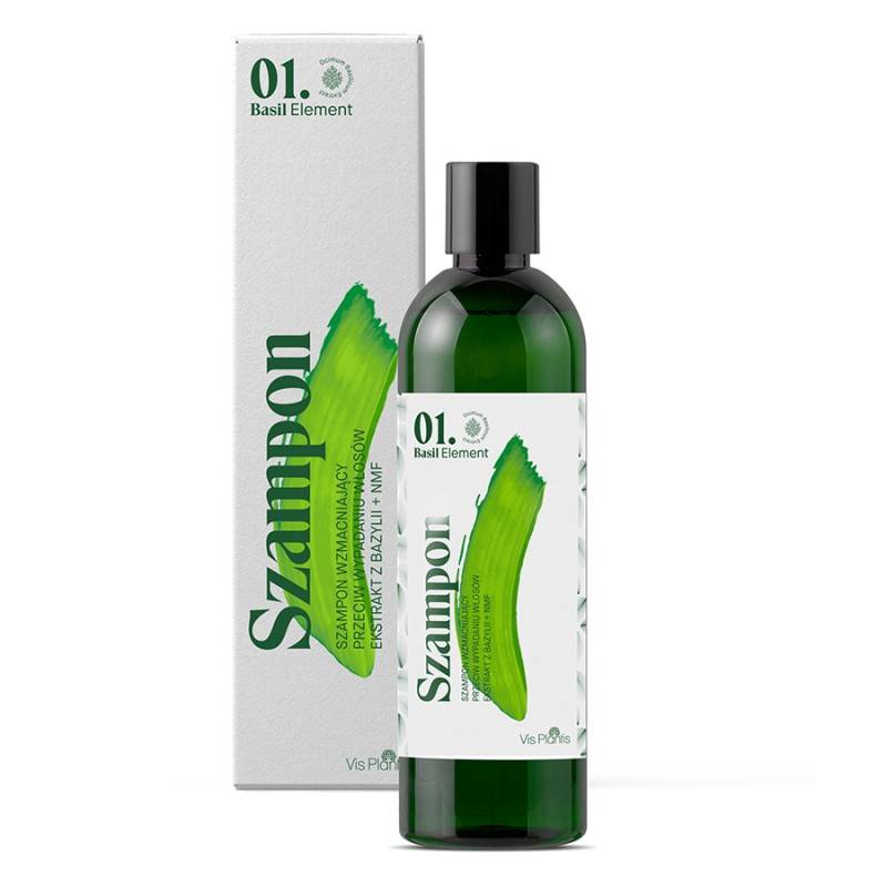 szampon wzmacniający orzeciw wypadaniu włosów ekstrakt z bazylii