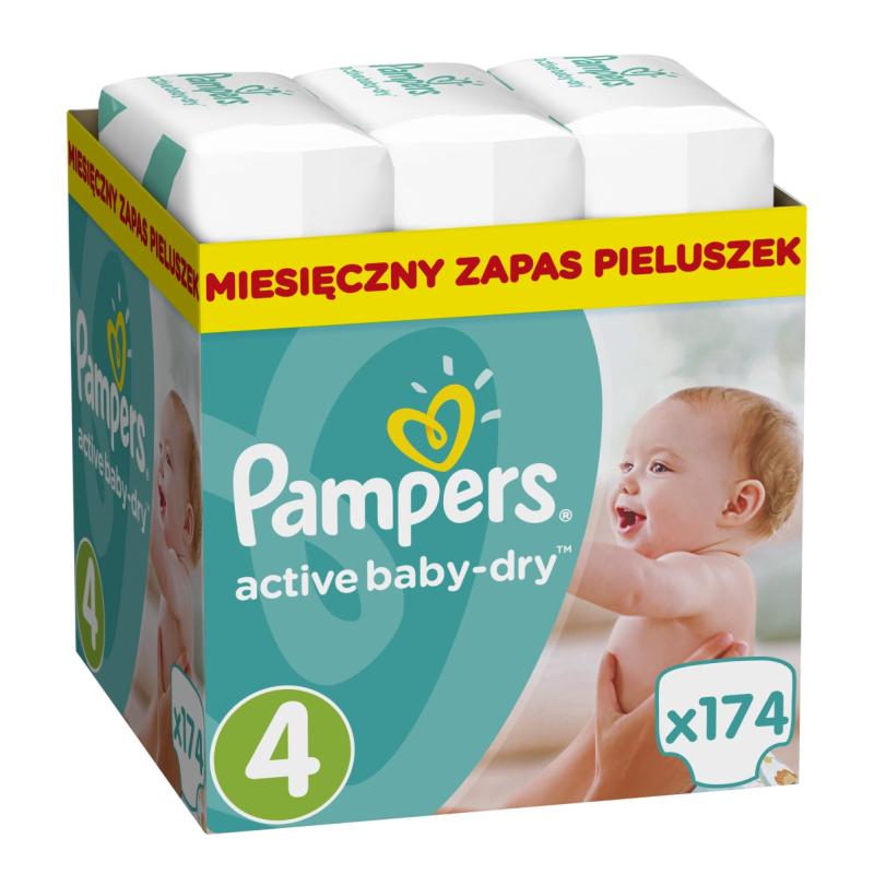 pampers active baby-dry pieluchy 4 maxi 174szt