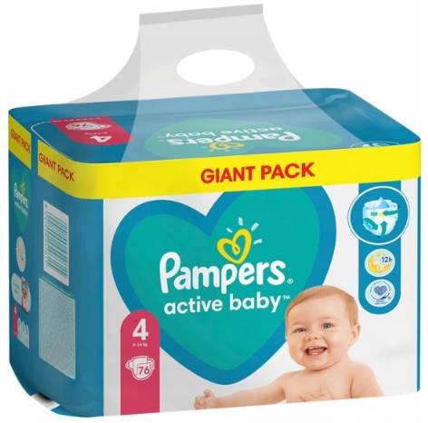 pampers active baby 4 76szt