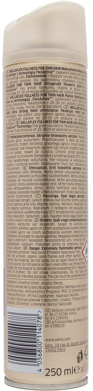 rossmann lakier do włosów wellaflex fullness for thin hair