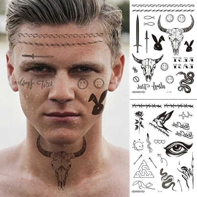 Ślimaki 0408 Tatuaż na twarzy - naklejki