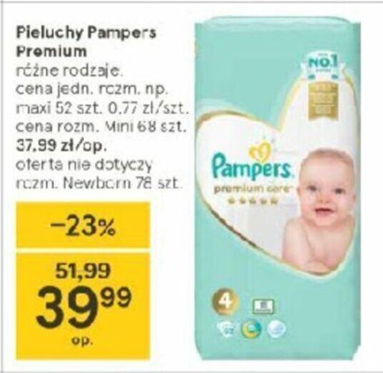 pieluchy pampers 6 promocja tesco