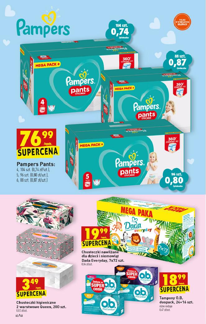 biedronka pieluchomajtki pampers mega box