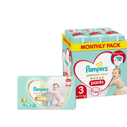 pampers premium care pants 3 monthly pack