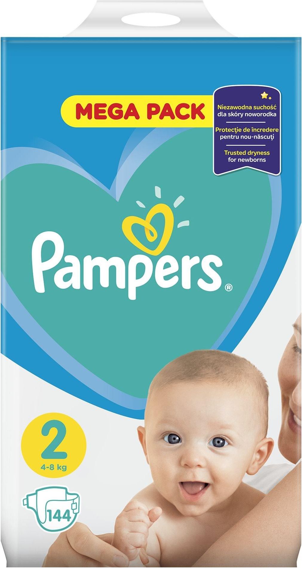 pampers new baby-dry rozmiar 2 mini 144 cena