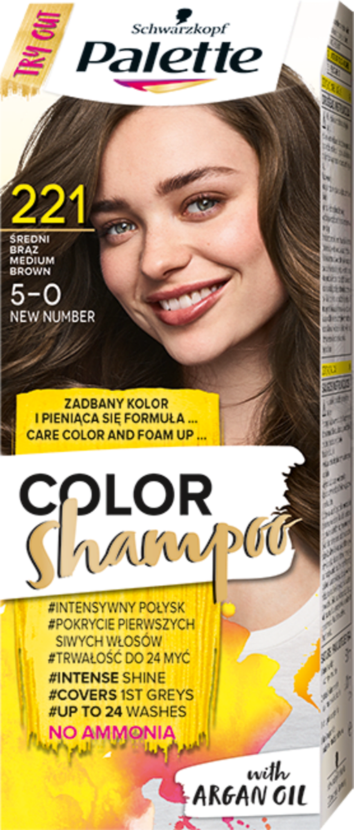 szampon koloryzujacy z pallett brąz