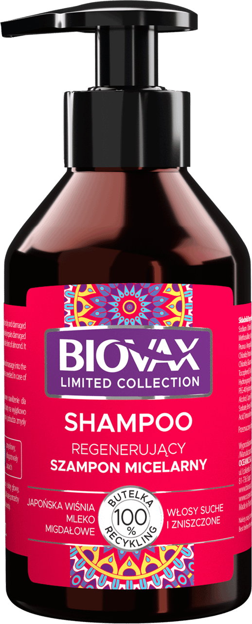 biovax limited collection szampon japońska wiśnia & mleko migdałowe 200ml