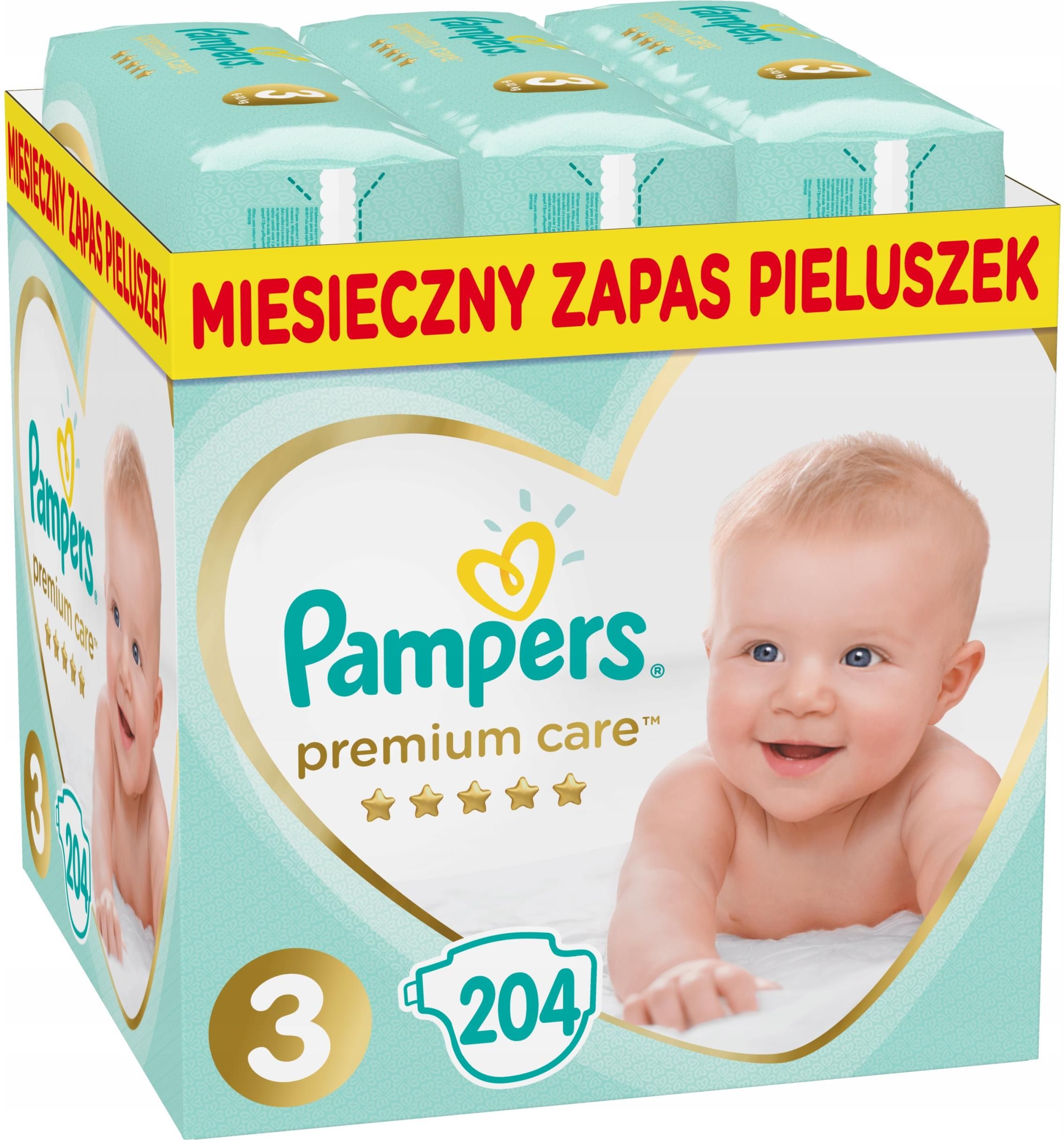 pampers premium care 3 midi 204 szt 5-9 kg