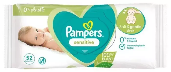 12x pampers sensitive 56 szt chusteczki nawilżane