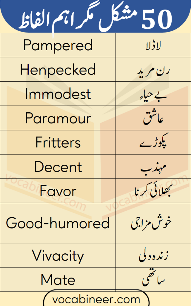 pamper time meaning in urdu