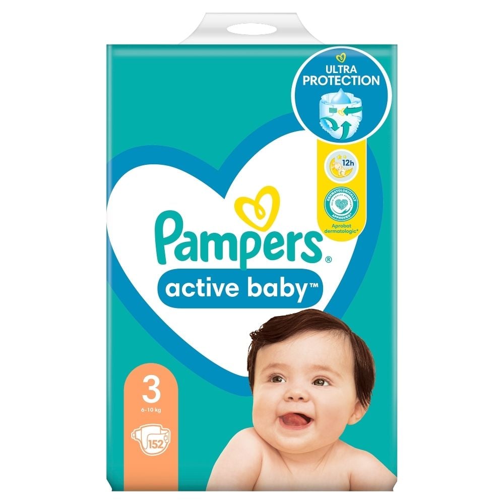 pampers 3 active baby 152 szt cena