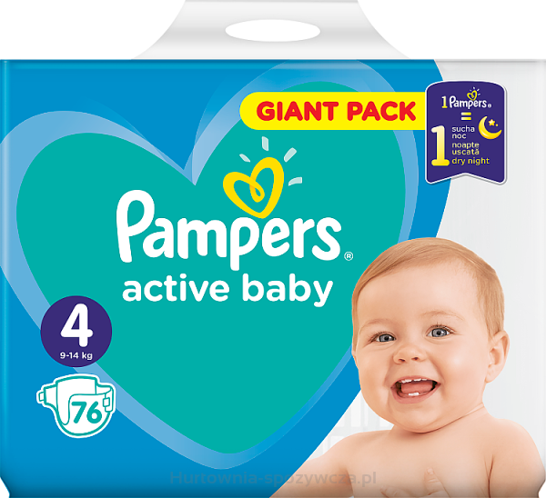 pampers active baby 4 76 szt