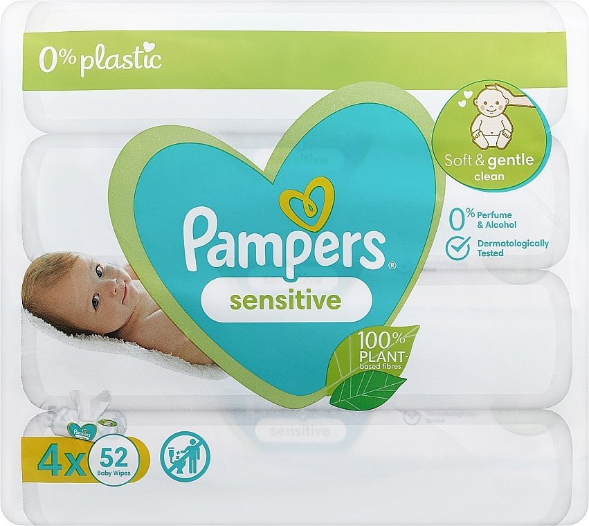 pampers sensitive chusteczki nawilżane 4 x 56 sztuk