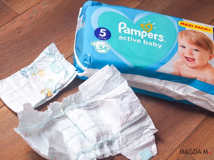 pampers niebiesko-zielone