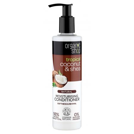 organic shop nawilżająca odżywka do włosów coconut&shea 280 ml