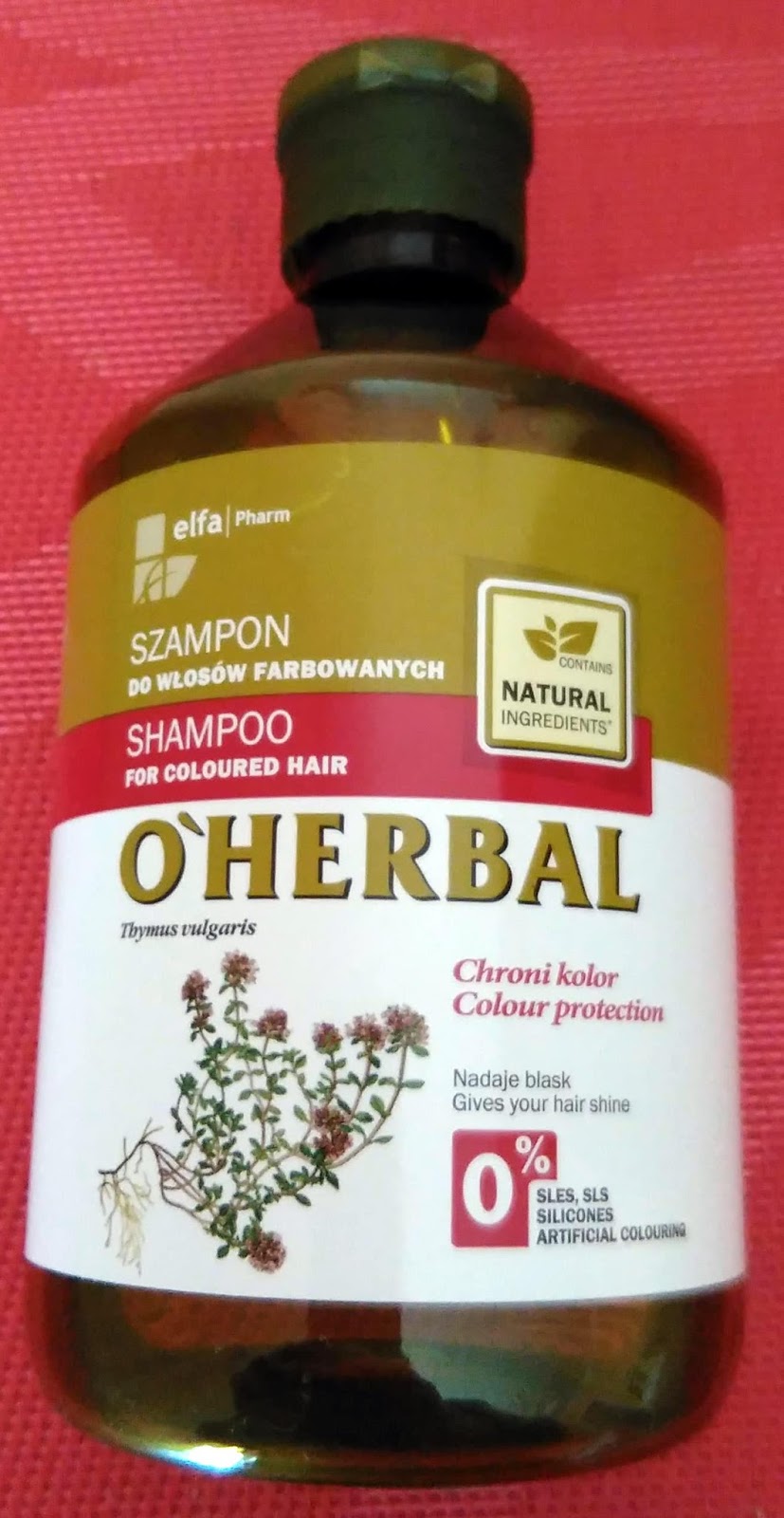 oherbal szampon do włosów farbowanych z ekstraktem z macierzanki tymianku