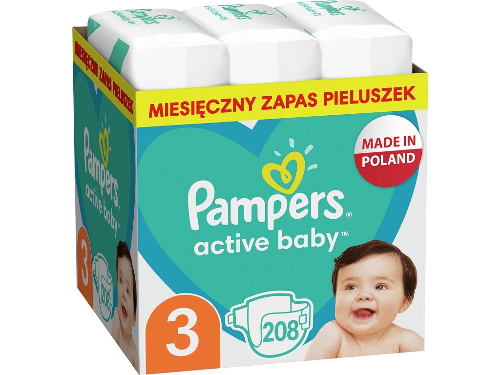 pampers active baby-dry 3 208szt