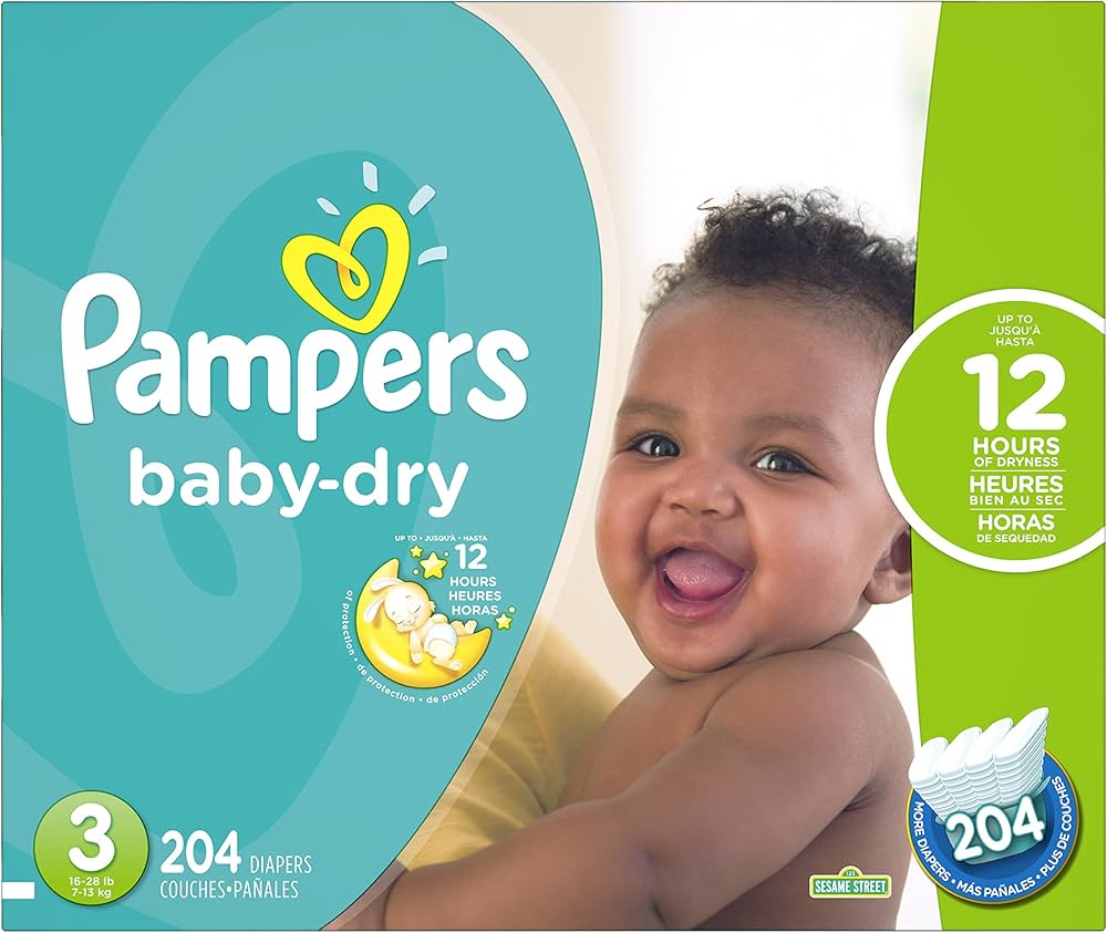 pampers size 3 204 count