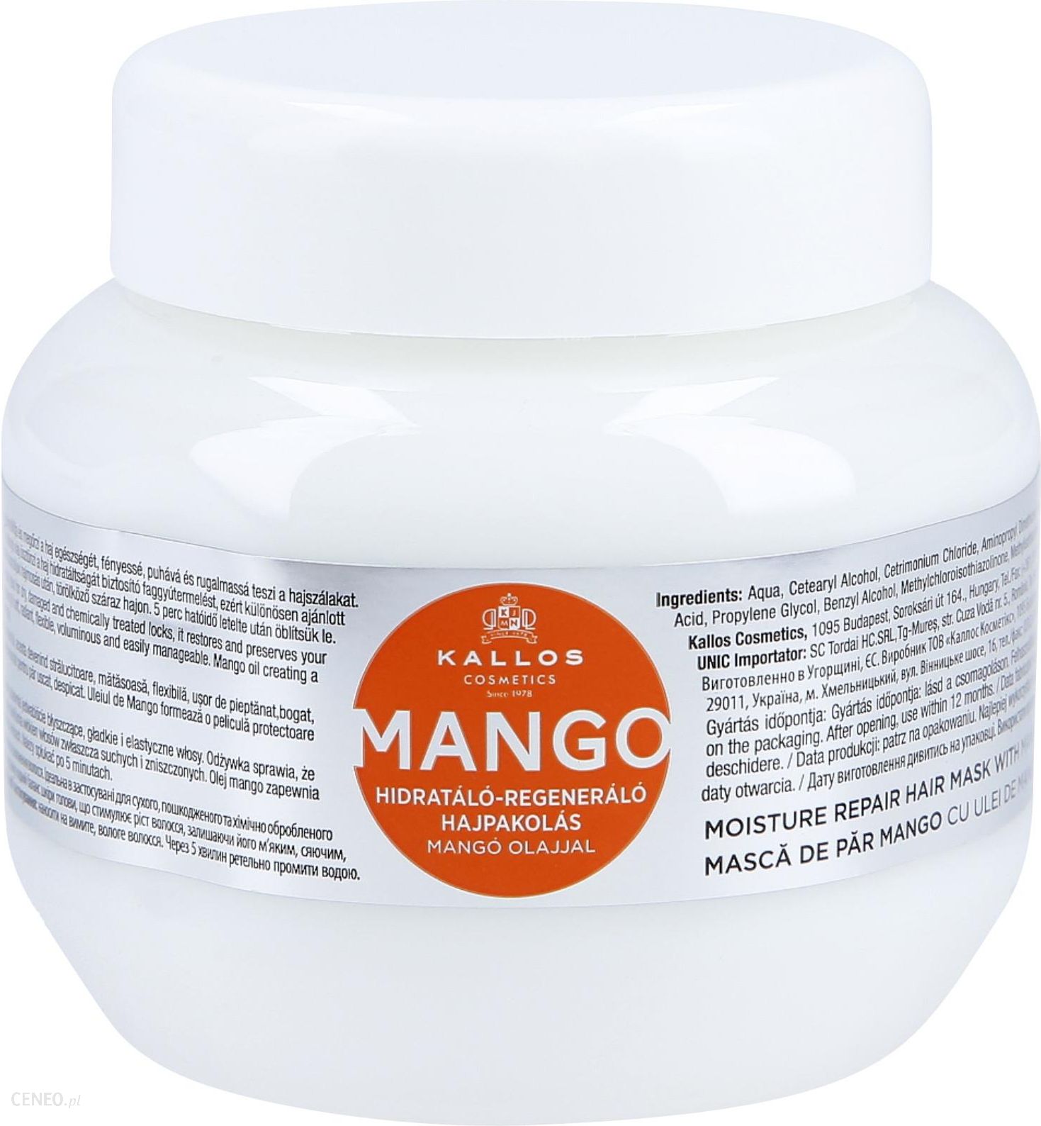 kallos kjmn odżywka do włosów z olejkiem mango 275ml