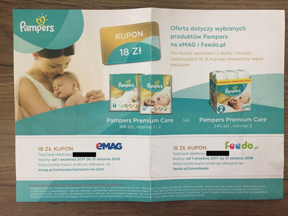 pampers kod allegro