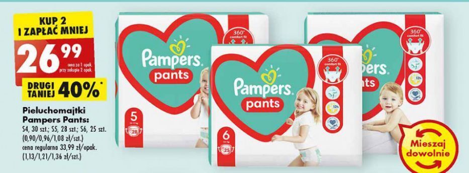 promocje pieluch pampers pants 6