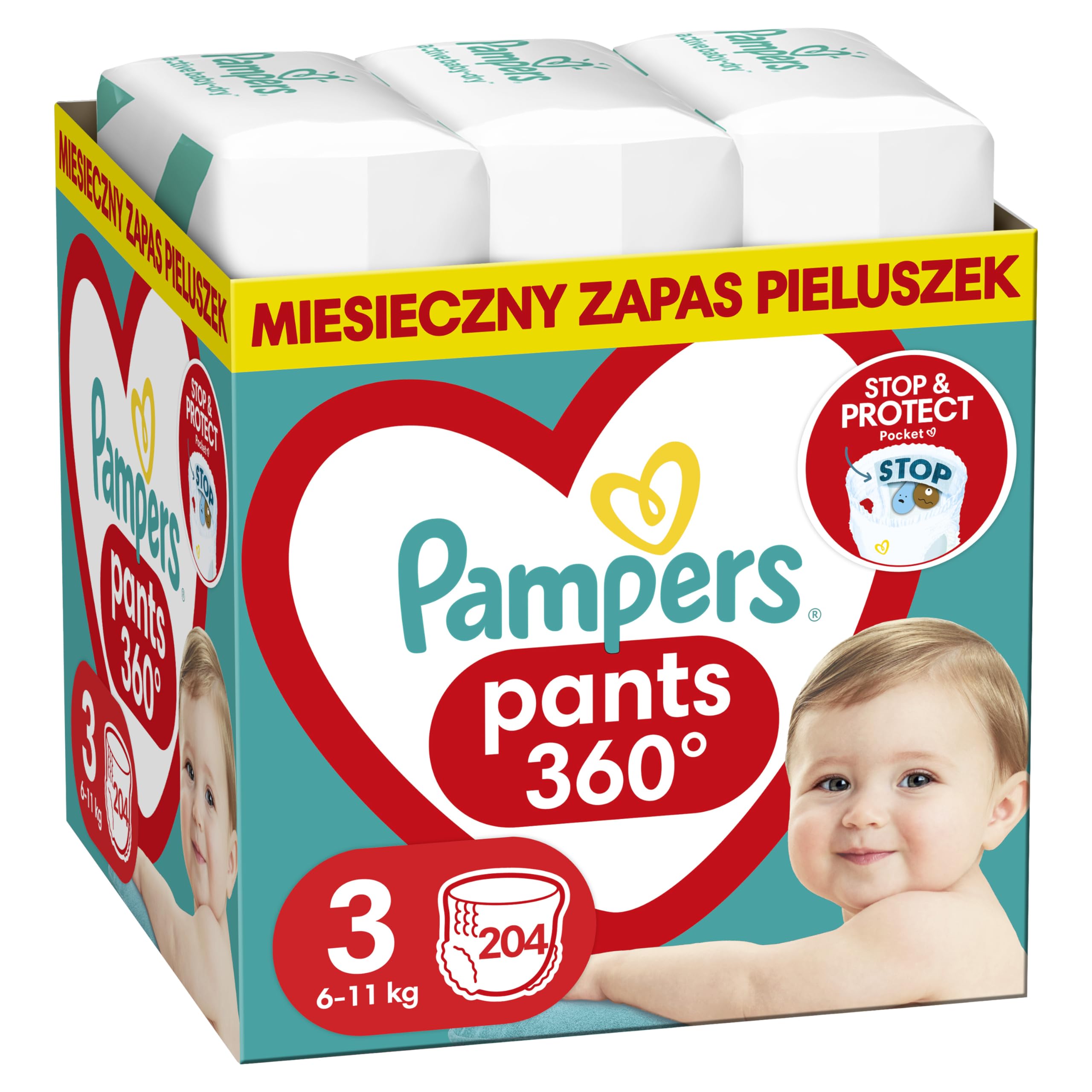 pieluchomajtki pampers 3 naklejka z tylu