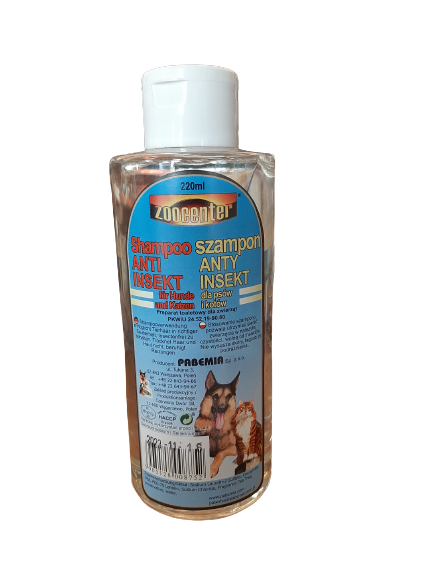 szampon pielegnacyjny antyinsekt dla psów i kotów