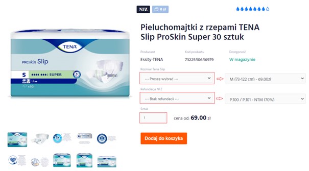 pieluchomajtki nfz przez internet