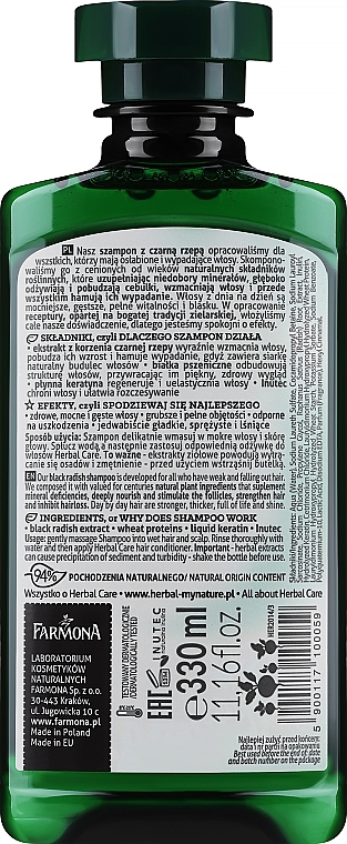 farmona herbal szampon czarna rzepa na wypadanie skład
