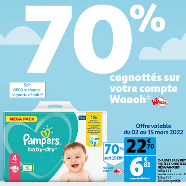promotion couches pampers