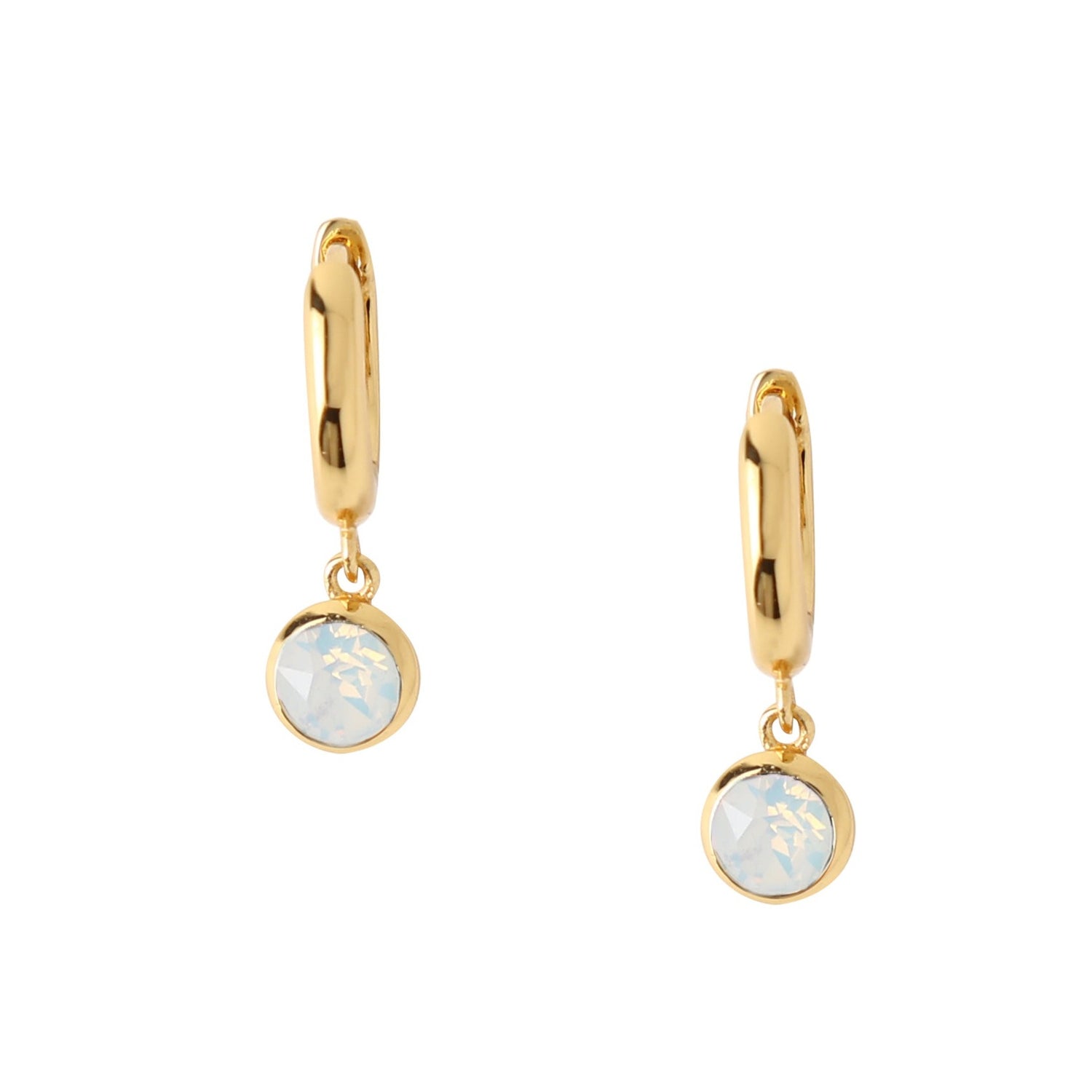 orelia luxe blue opal huggie hoop earrings