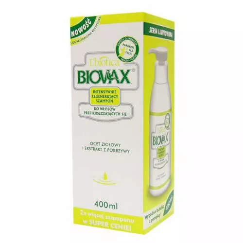 biovax intensywnie regenerujący szampon do włosów przetłuszczających się 200 ml