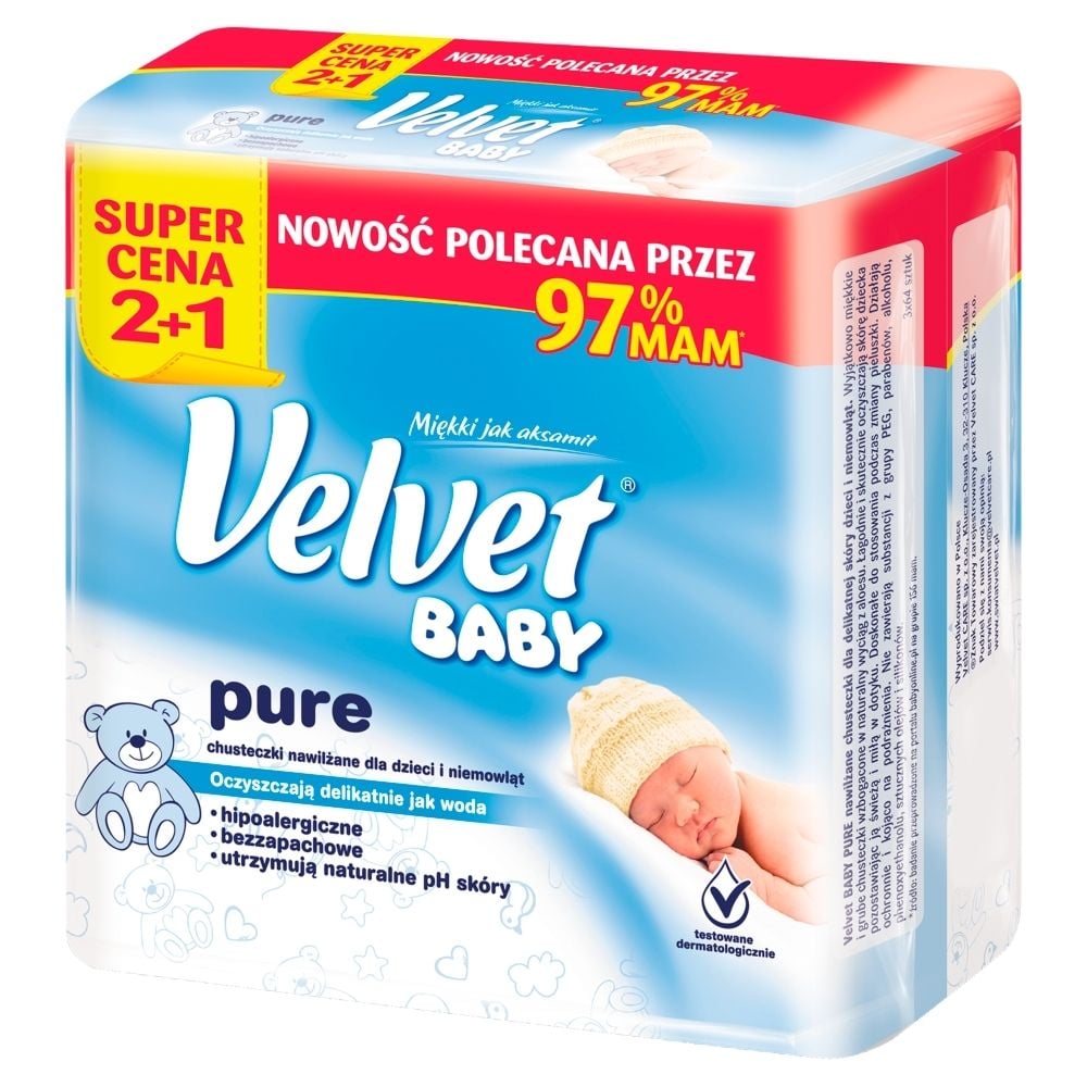 ceneo velvet baby sensitive chusteczki nawilżane 64 szt