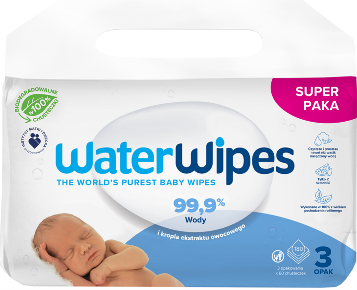 chusteczki dla dzieci nawilżane wodą waterwipes