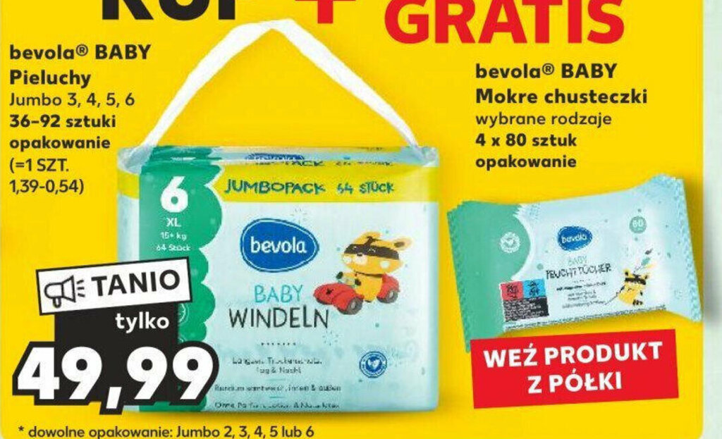 chusteczki pieluchy promocje