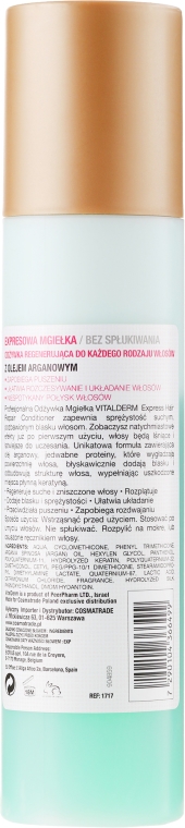 cosmatrade vitalderm odżywka odbudowująca do włosów z olejkiem arganowym