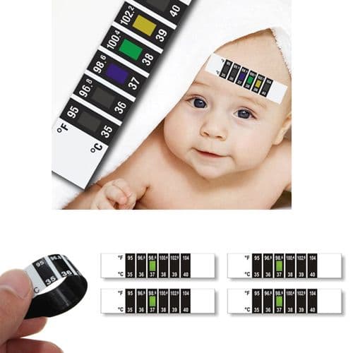 Forehead thermometer strips