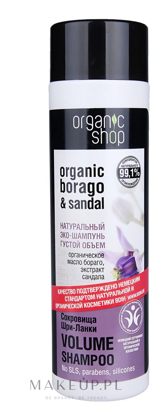 organic shop szampon do włosów dodający objętości skarb sri lanki