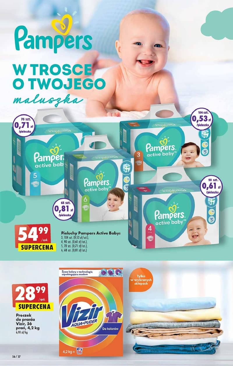 biedronka pampers active supercena