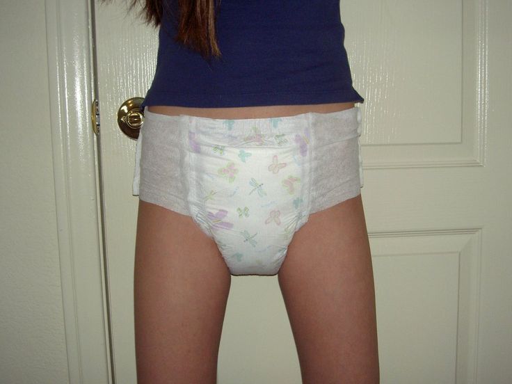 teen girl in pampers